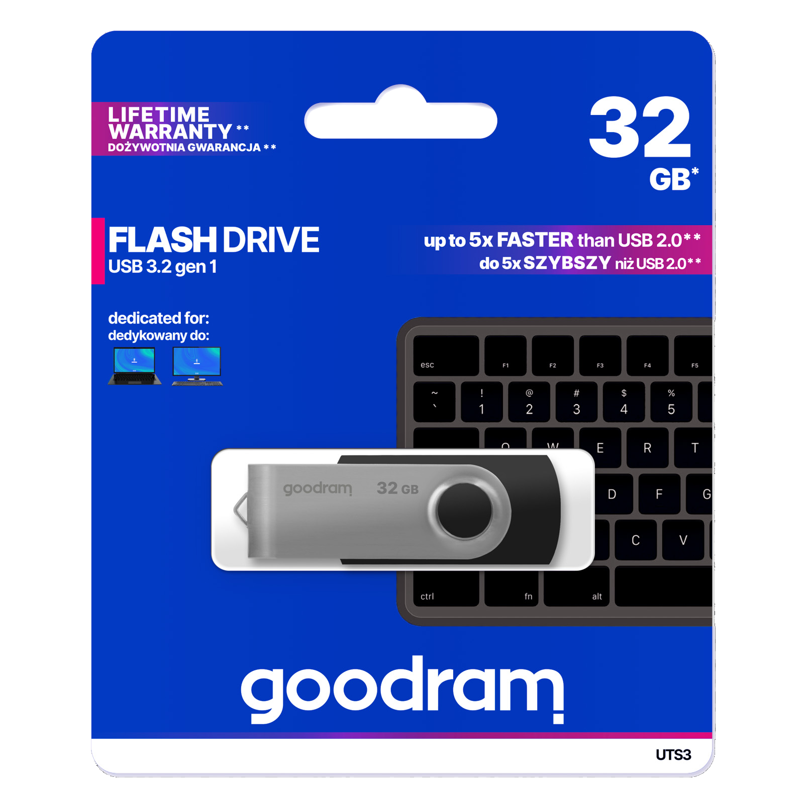 Накопичувач USB Goodram 32GB UTS3 Black USB 3.0 (UTS3-0320K0R11)